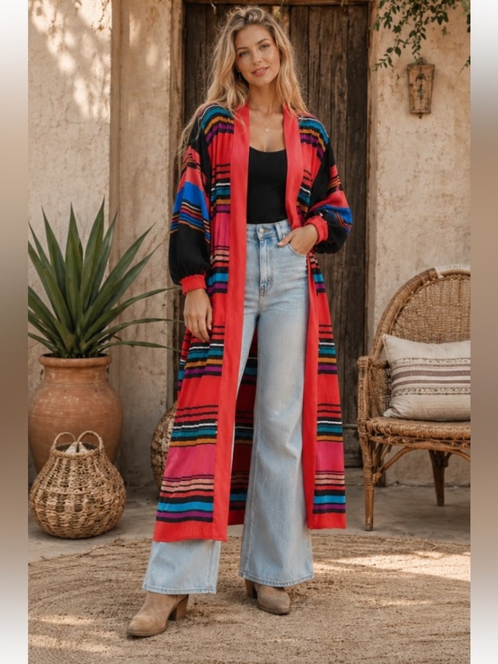 Anthropologie conditions apply Striped colorful duster Kimono